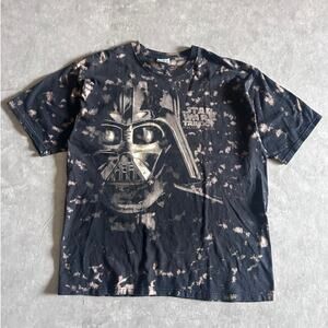 Vintage 90s Darth Vader Liquid Blue Star Wars Black T Shirt -XL